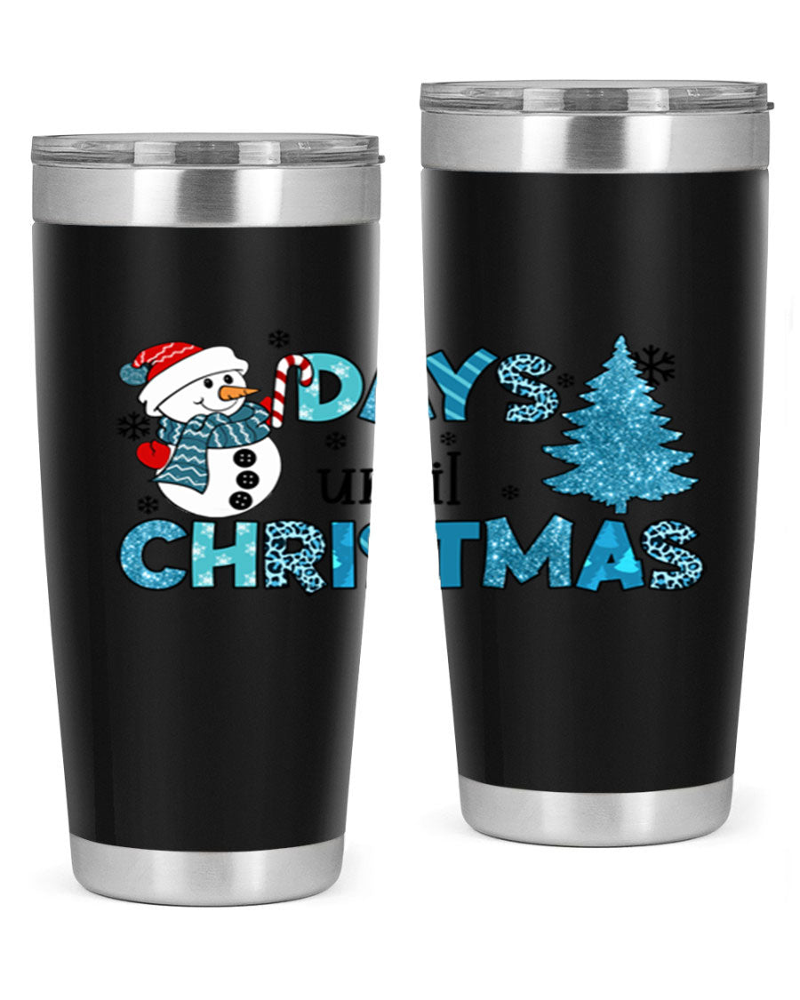 Day until Christmas 92# Tumbler, a 20oz double wall vacuum stainless steel tumbler with a festive design, perfect for hot and cold beverages.