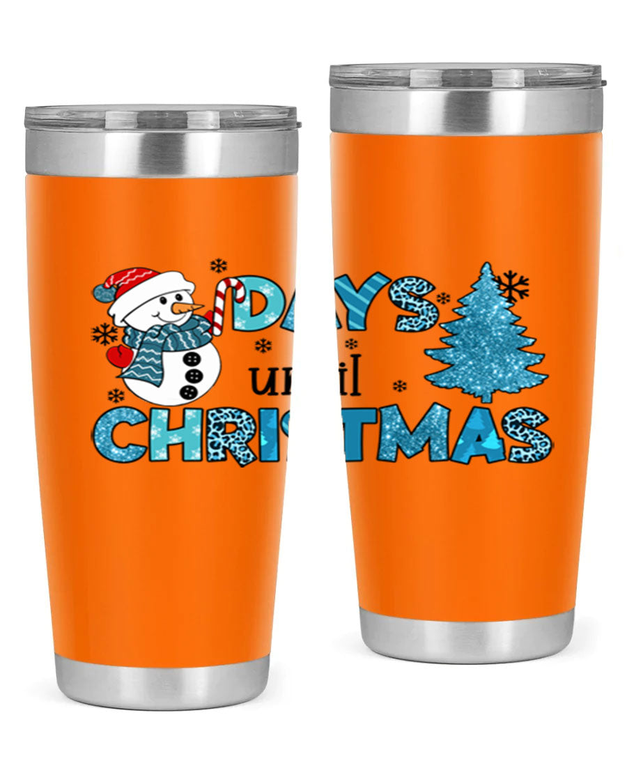 Day until Christmas 92# Tumbler, a 20oz double wall vacuum stainless steel tumbler with a festive design, perfect for hot and cold beverages.