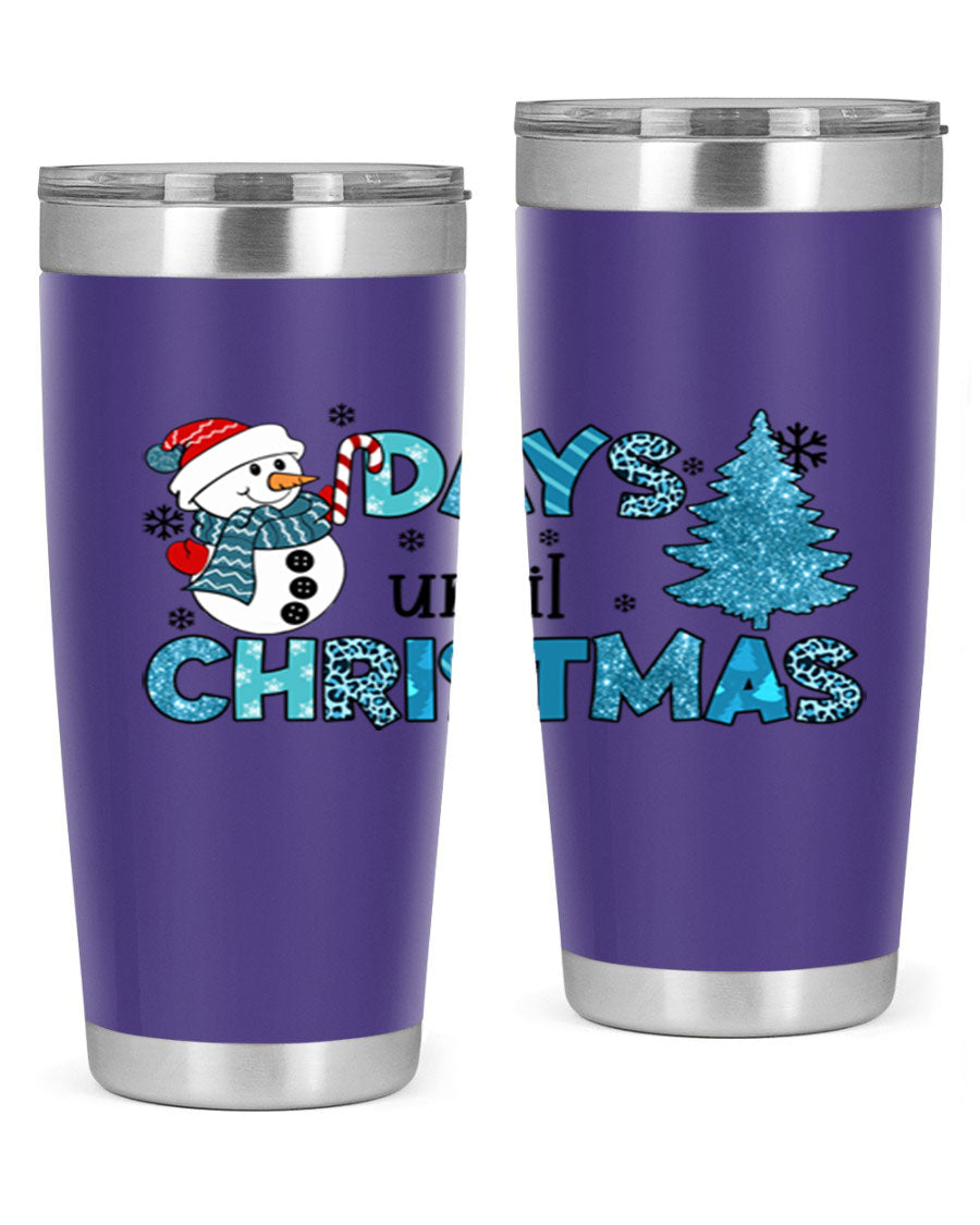 Day until Christmas 92# Tumbler, a 20oz double wall vacuum stainless steel tumbler with a festive design, perfect for hot and cold beverages.