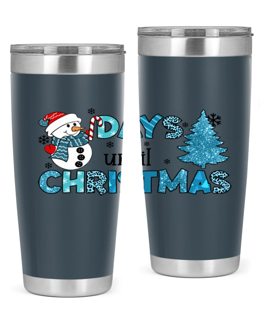 Day until Christmas 92# Tumbler, a 20oz double wall vacuum stainless steel tumbler with a festive design, perfect for hot and cold beverages.