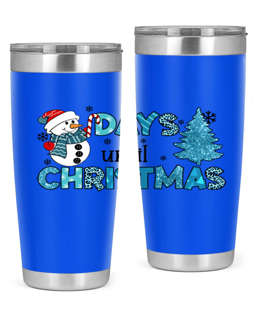 Day until Christmas 92# Tumbler, a 20oz double wall vacuum stainless steel tumbler with a festive design, perfect for hot and cold beverages.