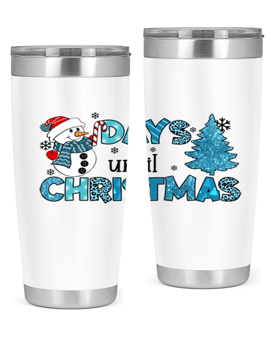 Day until Christmas 92# Tumbler, a 20oz double wall vacuum stainless steel tumbler with a festive design, perfect for hot and cold beverages.