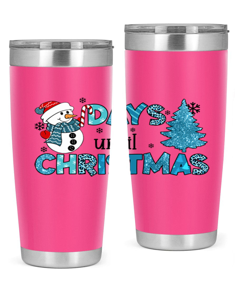 Day until Christmas 92# Tumbler, a 20oz double wall vacuum stainless steel tumbler with a festive design, perfect for hot and cold beverages.