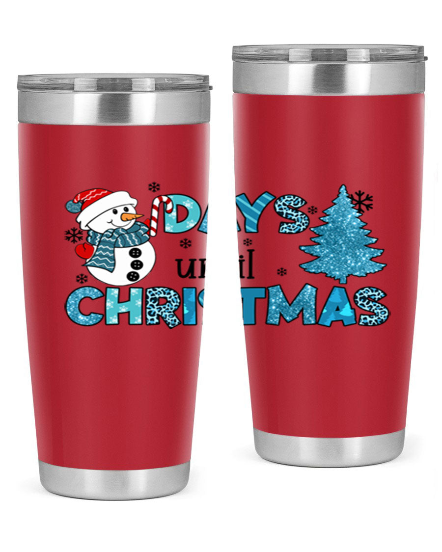Day until Christmas 92# Tumbler, a 20oz double wall vacuum stainless steel tumbler with a festive design, perfect for hot and cold beverages.