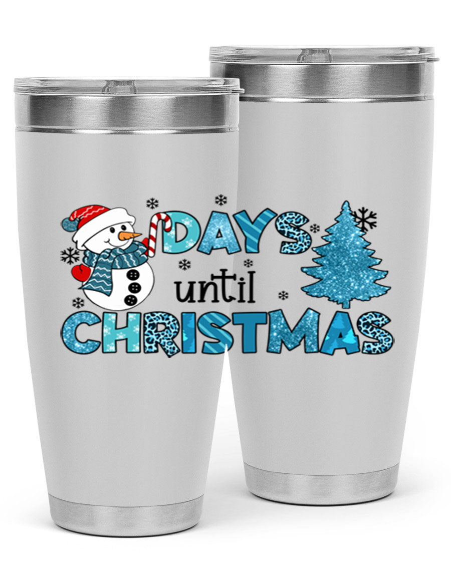 Day until Christmas 92# Tumbler, a 20oz double wall vacuum stainless steel tumbler with a festive design, perfect for hot and cold beverages.