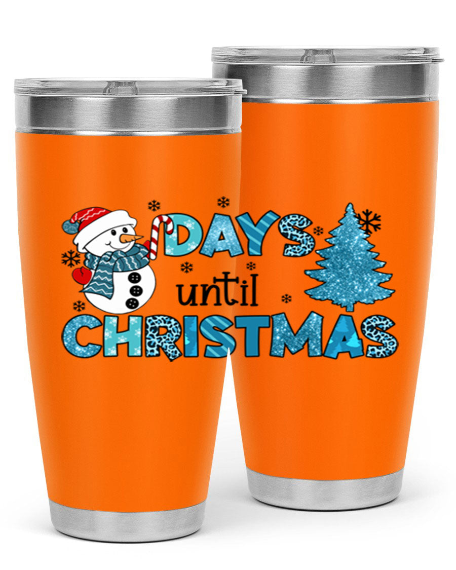 Day until Christmas 92# Tumbler, a 20oz double wall vacuum stainless steel tumbler with a festive design, perfect for hot and cold beverages.