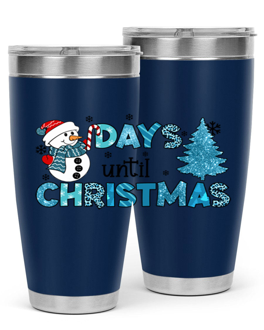 Day until Christmas 92# Tumbler, a 20oz double wall vacuum stainless steel tumbler with a festive design, perfect for hot and cold beverages.