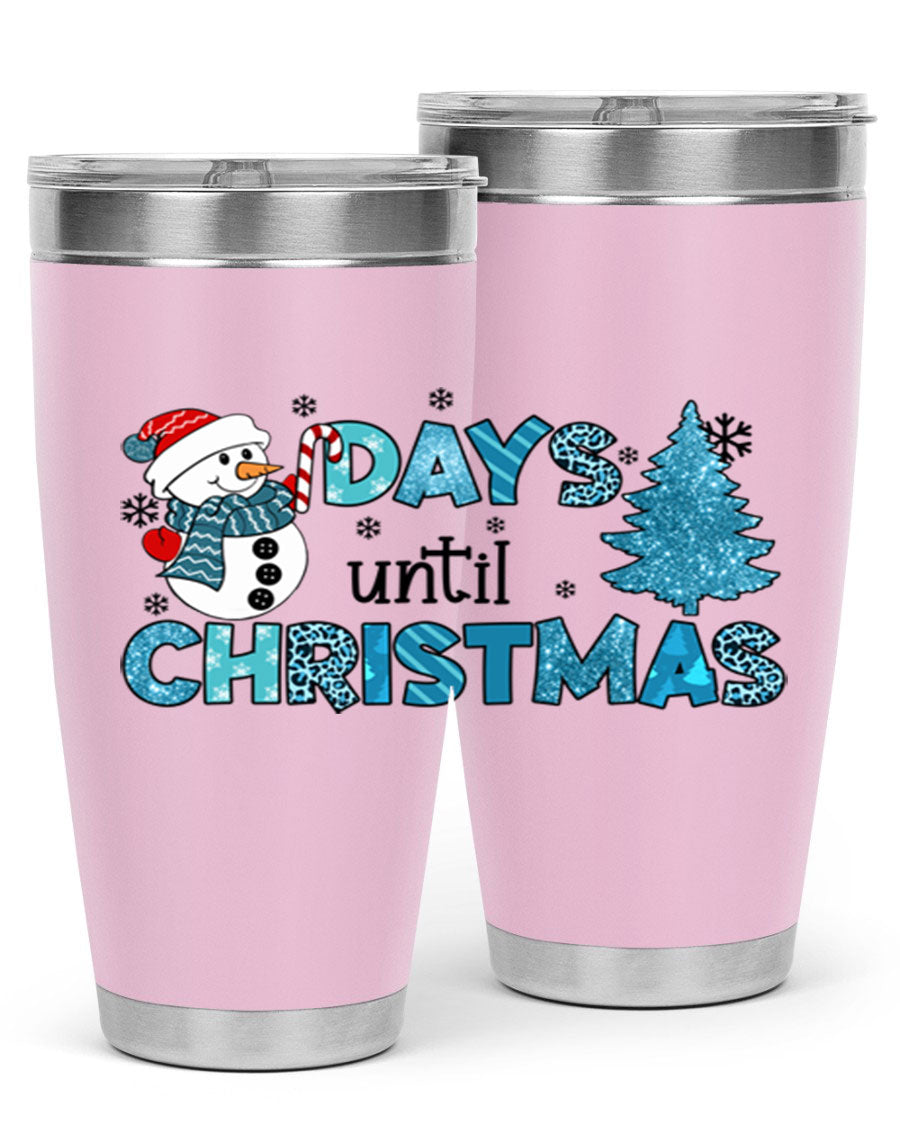 Day until Christmas 92# Tumbler, a 20oz double wall vacuum stainless steel tumbler with a festive design, perfect for hot and cold beverages.
