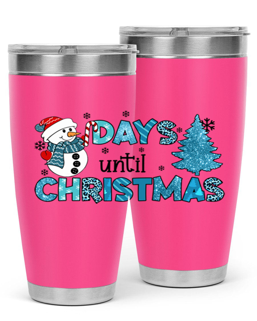 Day until Christmas 92# Tumbler, a 20oz double wall vacuum stainless steel tumbler with a festive design, perfect for hot and cold beverages.