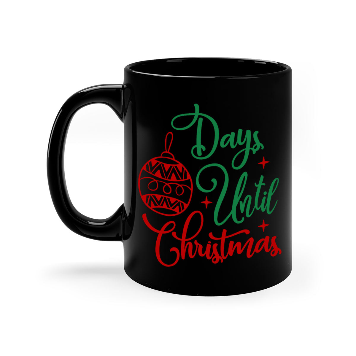 A stylish two-tone Christmas mug featuring a colored handle and glossy finish, perfect for coffee or tea lovers during the holiday season.