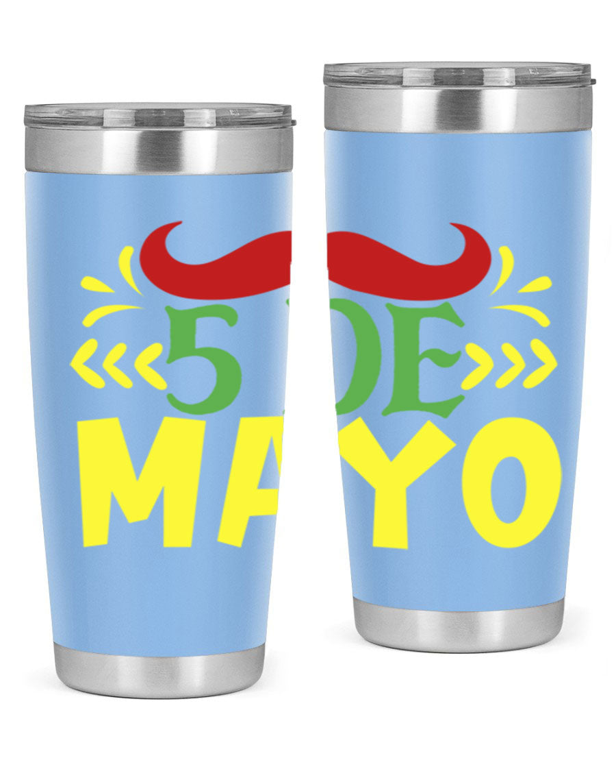 20oz de mayo 5# Cinco de Mayo tumbler featuring double wall vacuum stainless steel and vibrant design.