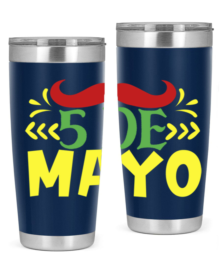 20oz de mayo 5# Cinco de Mayo tumbler featuring double wall vacuum stainless steel and vibrant design.