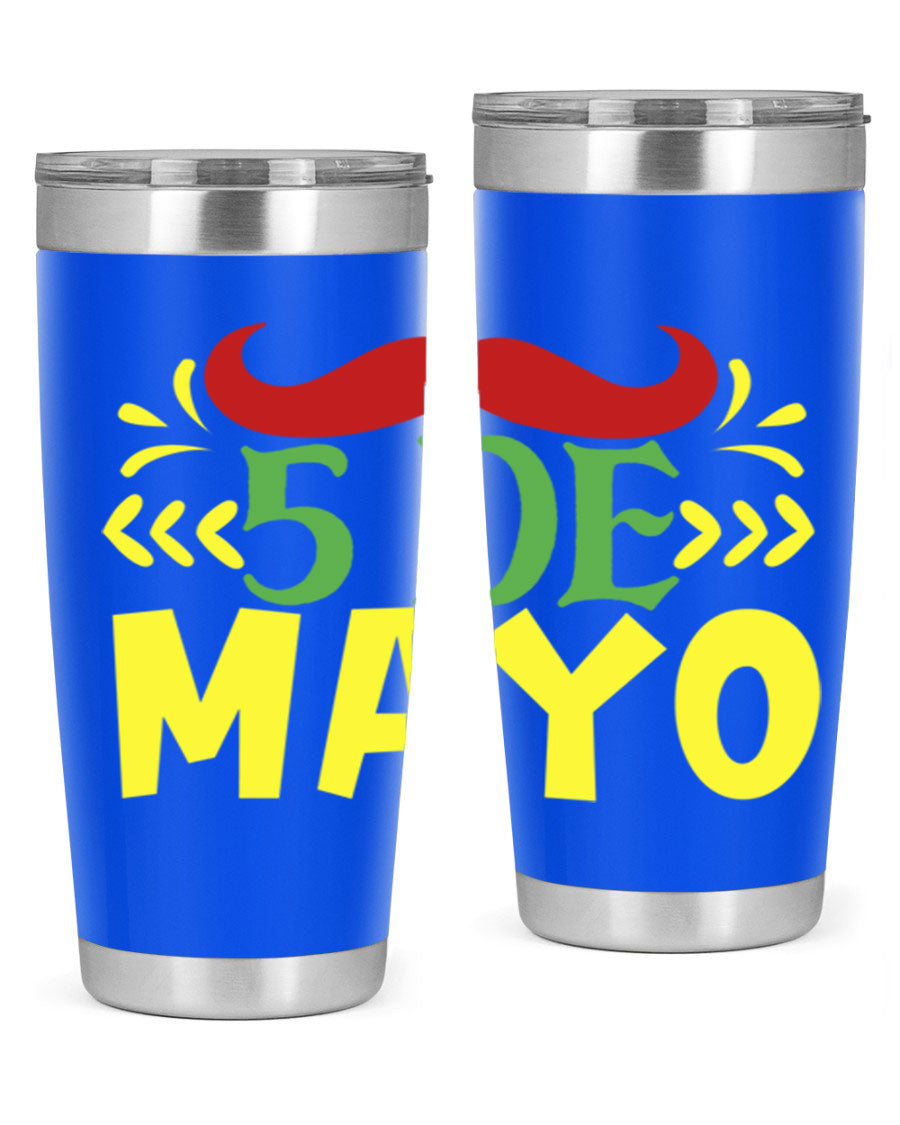 20oz de mayo 5# Cinco de Mayo tumbler featuring double wall vacuum stainless steel and vibrant design.