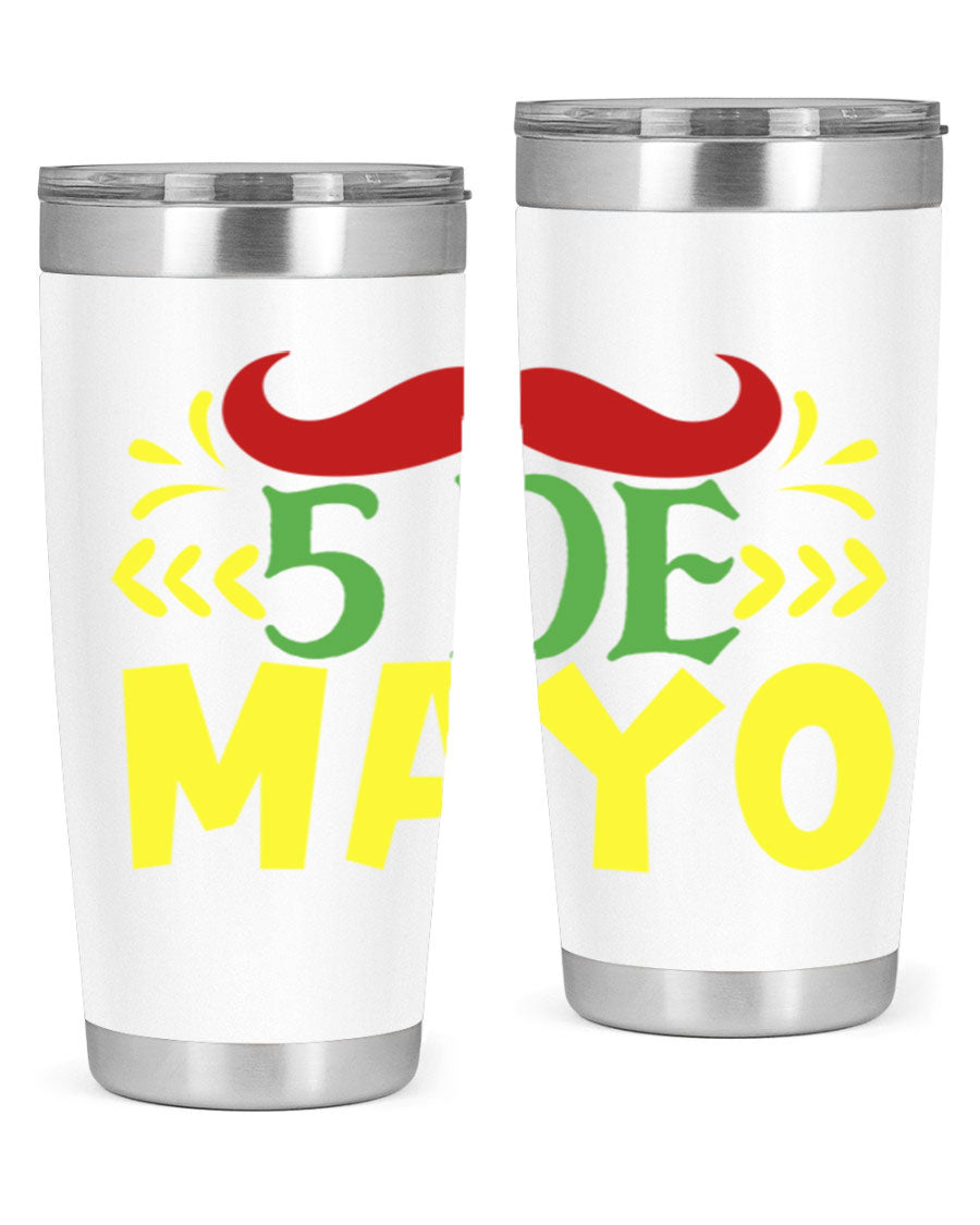 20oz de mayo 5# Cinco de Mayo tumbler featuring double wall vacuum stainless steel and vibrant design.