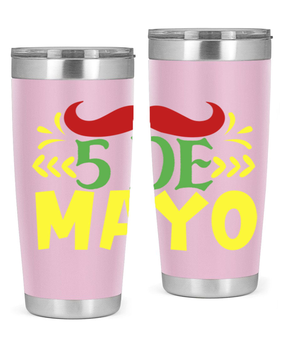20oz de mayo 5# Cinco de Mayo tumbler featuring double wall vacuum stainless steel and vibrant design.