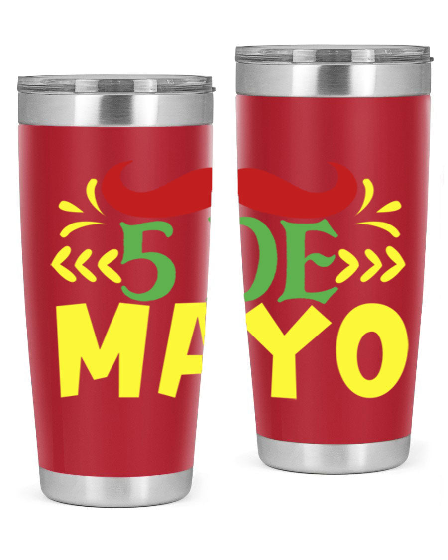 20oz de mayo 5# Cinco de Mayo tumbler featuring double wall vacuum stainless steel and vibrant design.