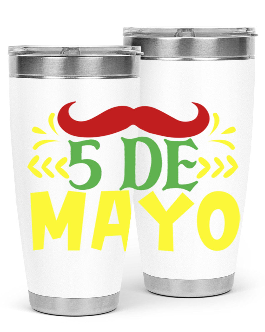 20oz de mayo 5# Cinco de Mayo tumbler featuring double wall vacuum stainless steel and vibrant design.