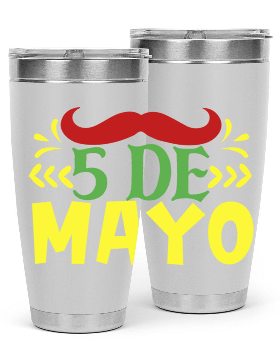 20oz de mayo 5# Cinco de Mayo tumbler featuring double wall vacuum stainless steel and vibrant design.