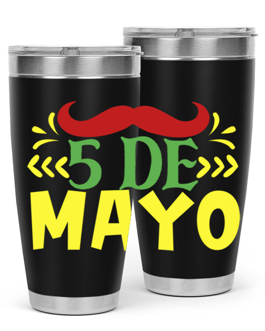 20oz de mayo 5# Cinco de Mayo tumbler featuring double wall vacuum stainless steel and vibrant design.