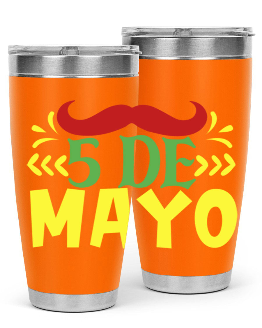 20oz de mayo 5# Cinco de Mayo tumbler featuring double wall vacuum stainless steel and vibrant design.
