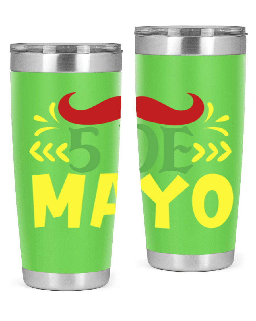 20oz de mayo 5# Cinco de Mayo tumbler featuring double wall vacuum stainless steel and vibrant design.