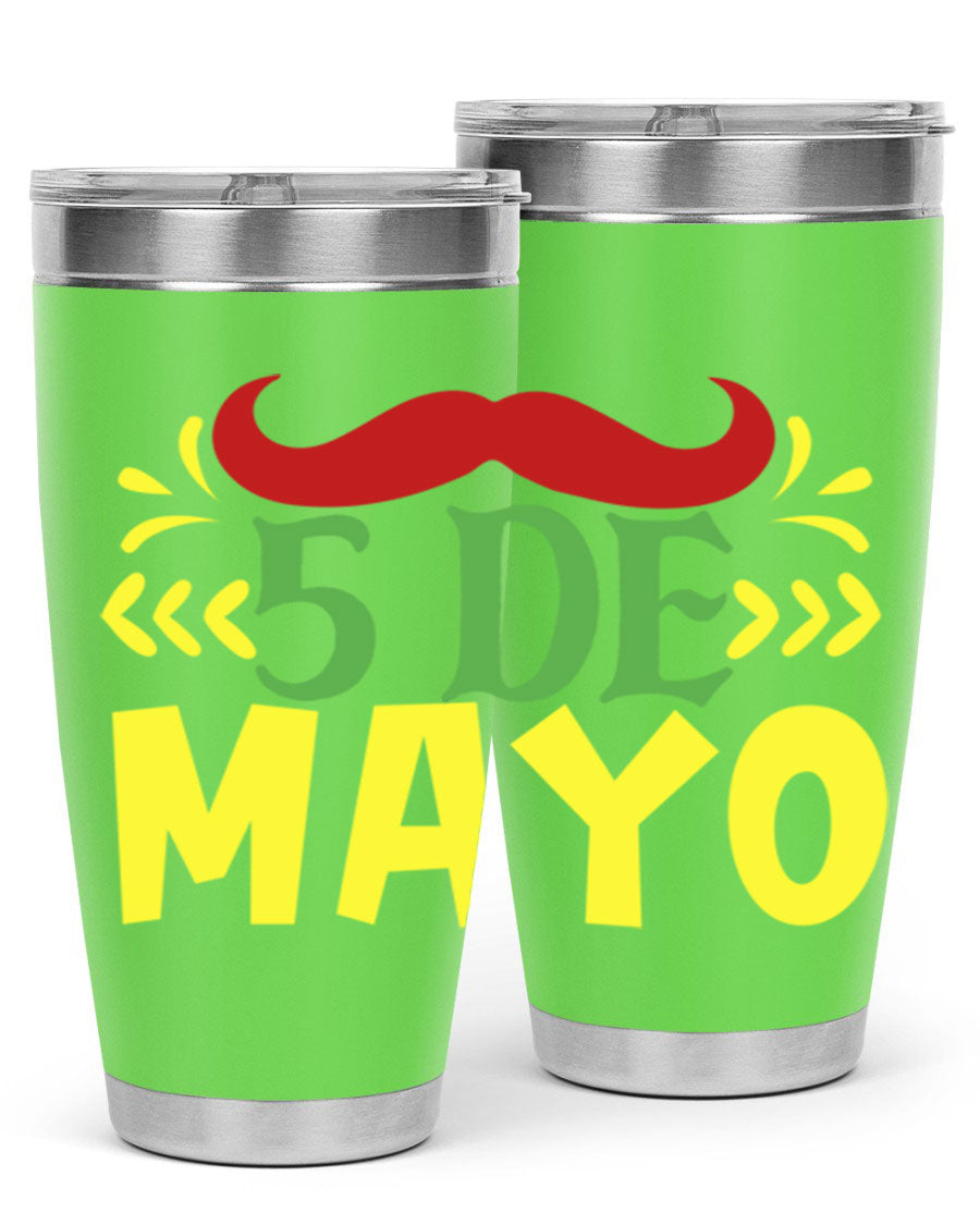 20oz de mayo 5# Cinco de Mayo tumbler featuring double wall vacuum stainless steel and vibrant design.