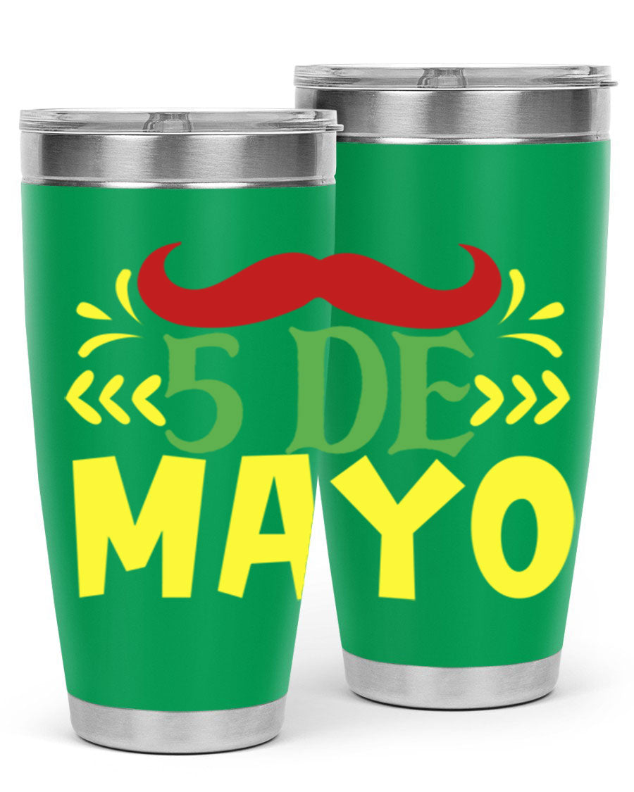20oz de mayo 5# Cinco de Mayo tumbler featuring double wall vacuum stainless steel and vibrant design.