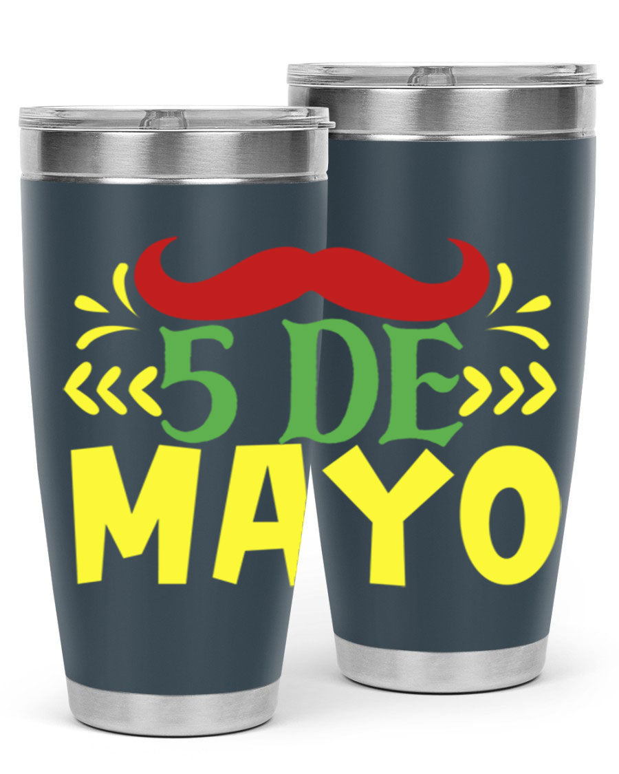 20oz de mayo 5# Cinco de Mayo tumbler featuring double wall vacuum stainless steel and vibrant design.