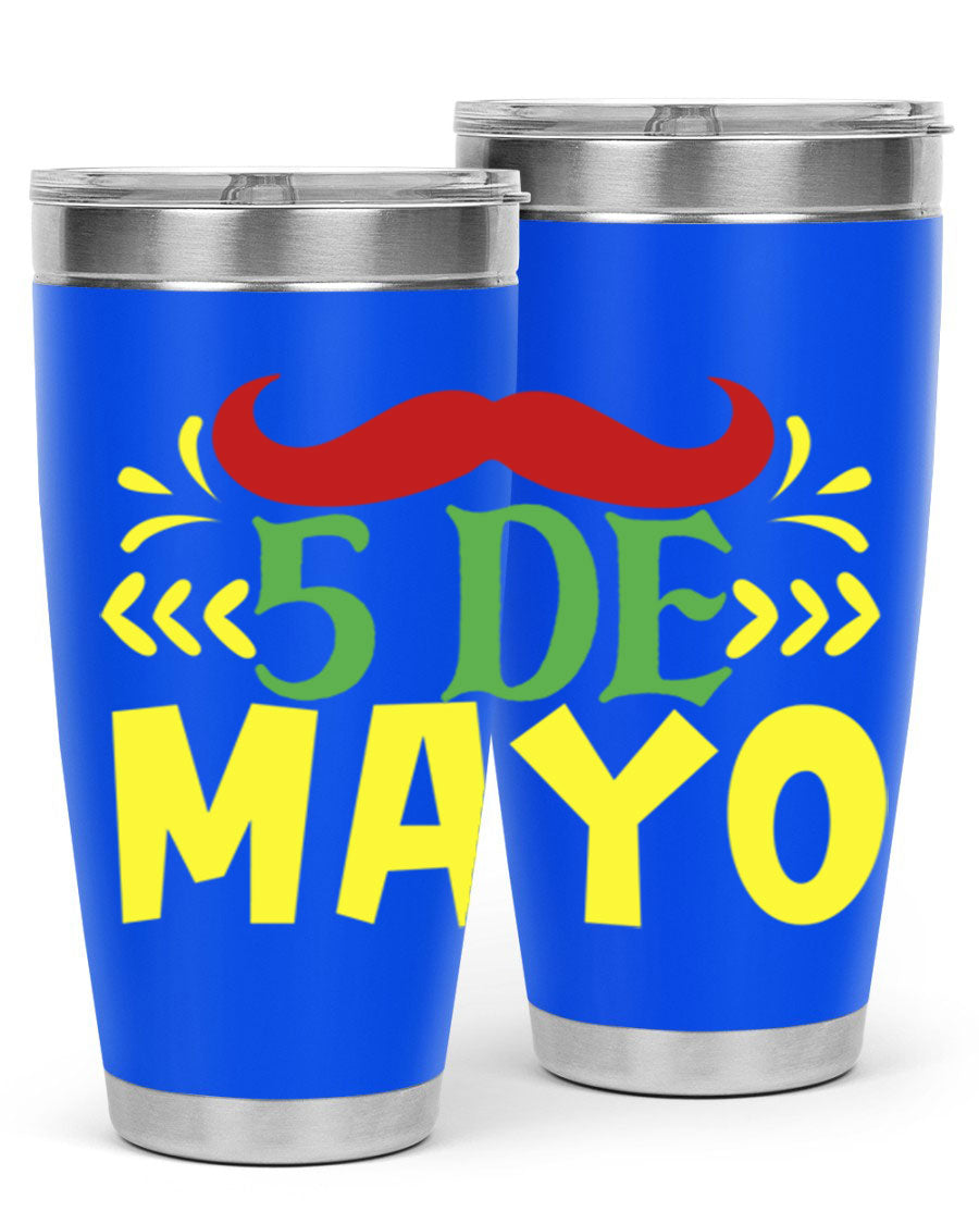 20oz de mayo 5# Cinco de Mayo tumbler featuring double wall vacuum stainless steel and vibrant design.