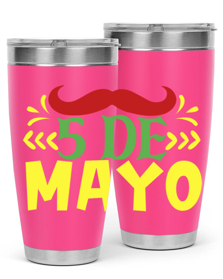 20oz de mayo 5# Cinco de Mayo tumbler featuring double wall vacuum stainless steel and vibrant design.