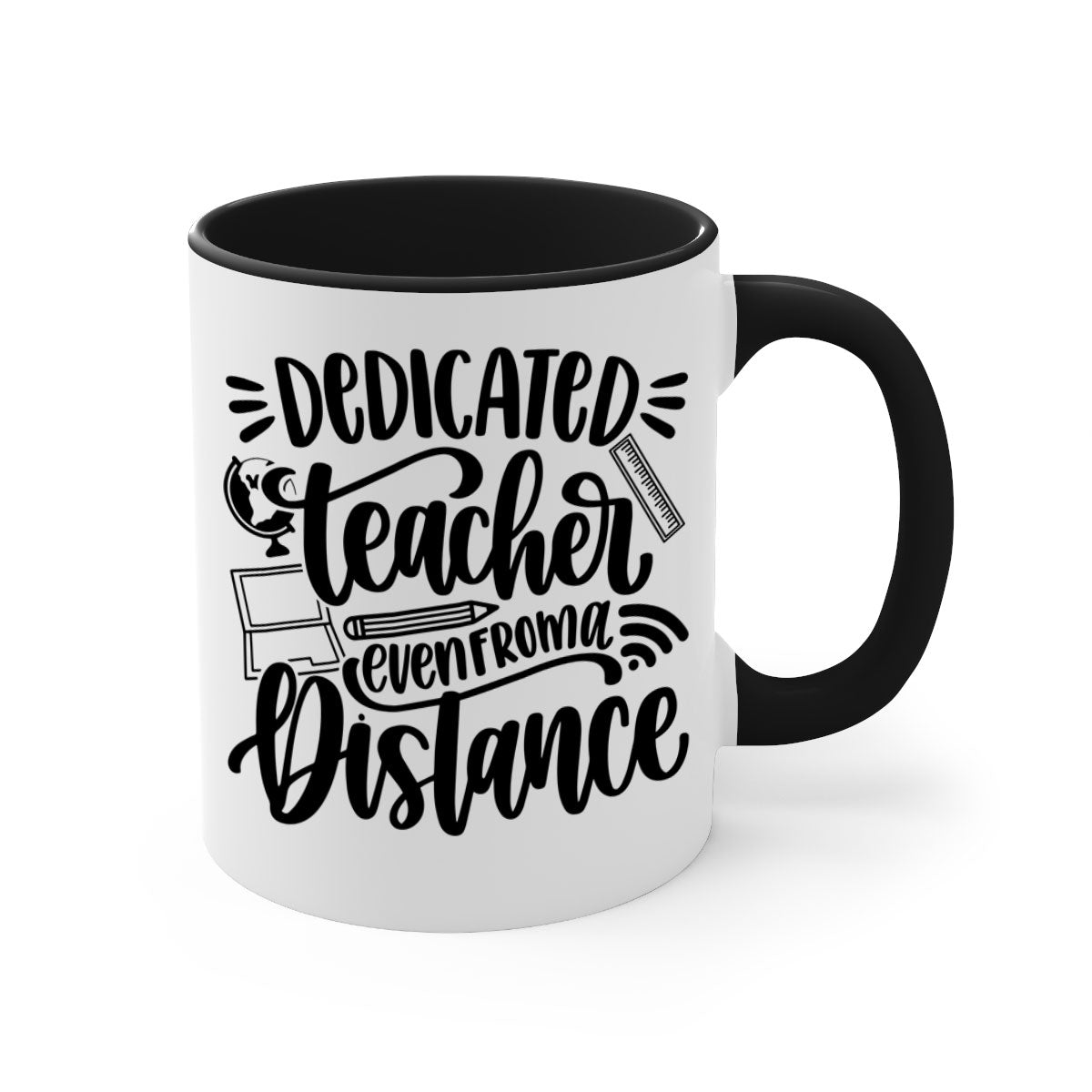 Dedicated Teacher Even Style 79# Mug with colorful handle and glossy finish, available in multiple colors and sizes.