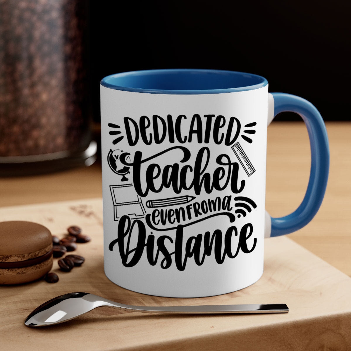 Dedicated Teacher Even Style 79# Mug with colorful handle and glossy finish, available in multiple colors and sizes.