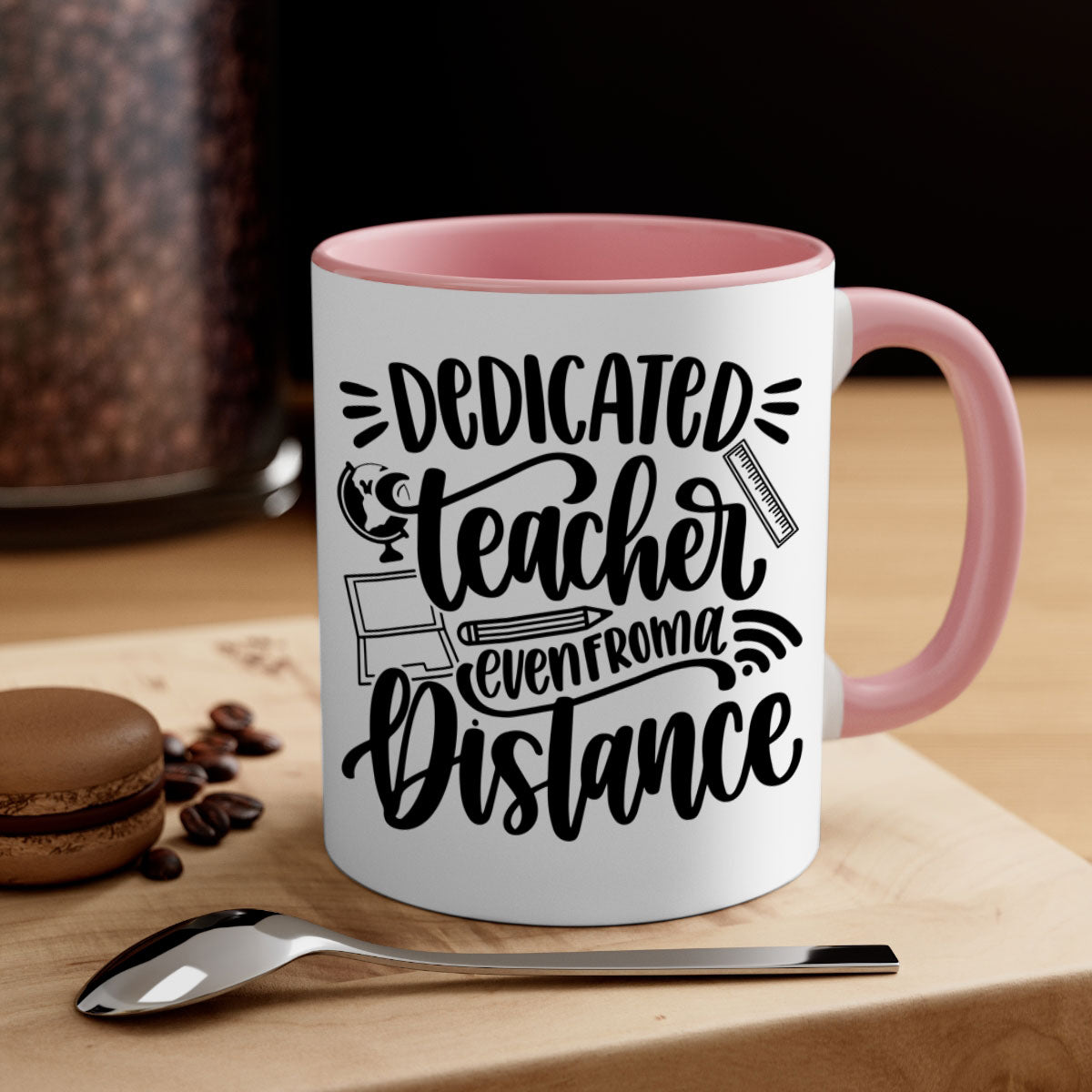 Dedicated Teacher Even Style 79# Mug with colorful handle and glossy finish, available in multiple colors and sizes.