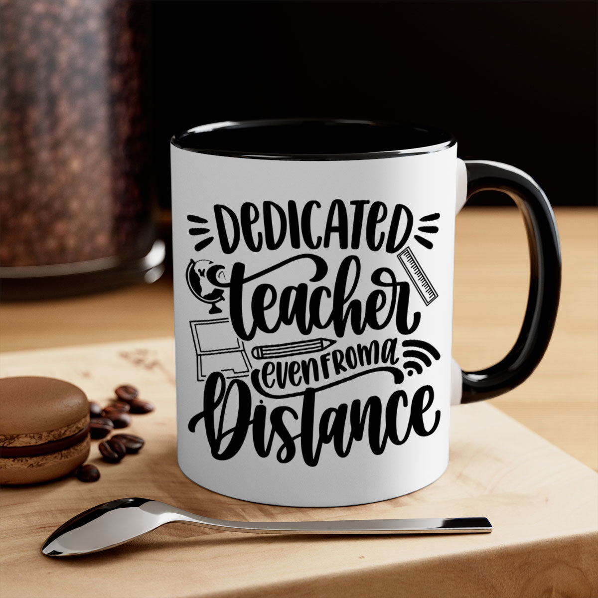 Dedicated Teacher Even Style 79# Mug with colorful handle and glossy finish, available in multiple colors and sizes.