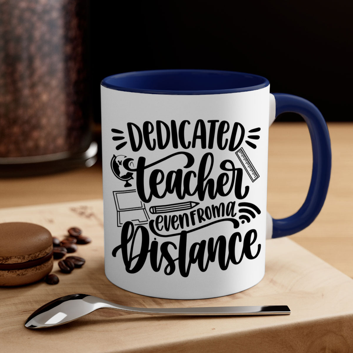 Dedicated Teacher Even Style 79# Mug with colorful handle and glossy finish, available in multiple colors and sizes.
