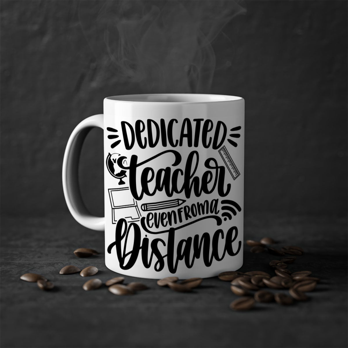 Dedicated Teacher Even Style 79# Mug with colorful handle and glossy finish, available in multiple colors and sizes.