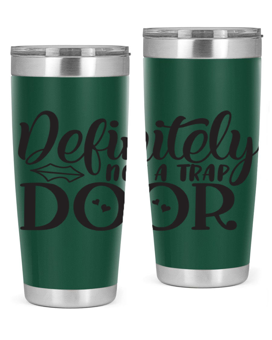 Definitely Not a Trap Door 78# Tumbler in stainless steel with a sleek design, perfect for hot and cold beverages.