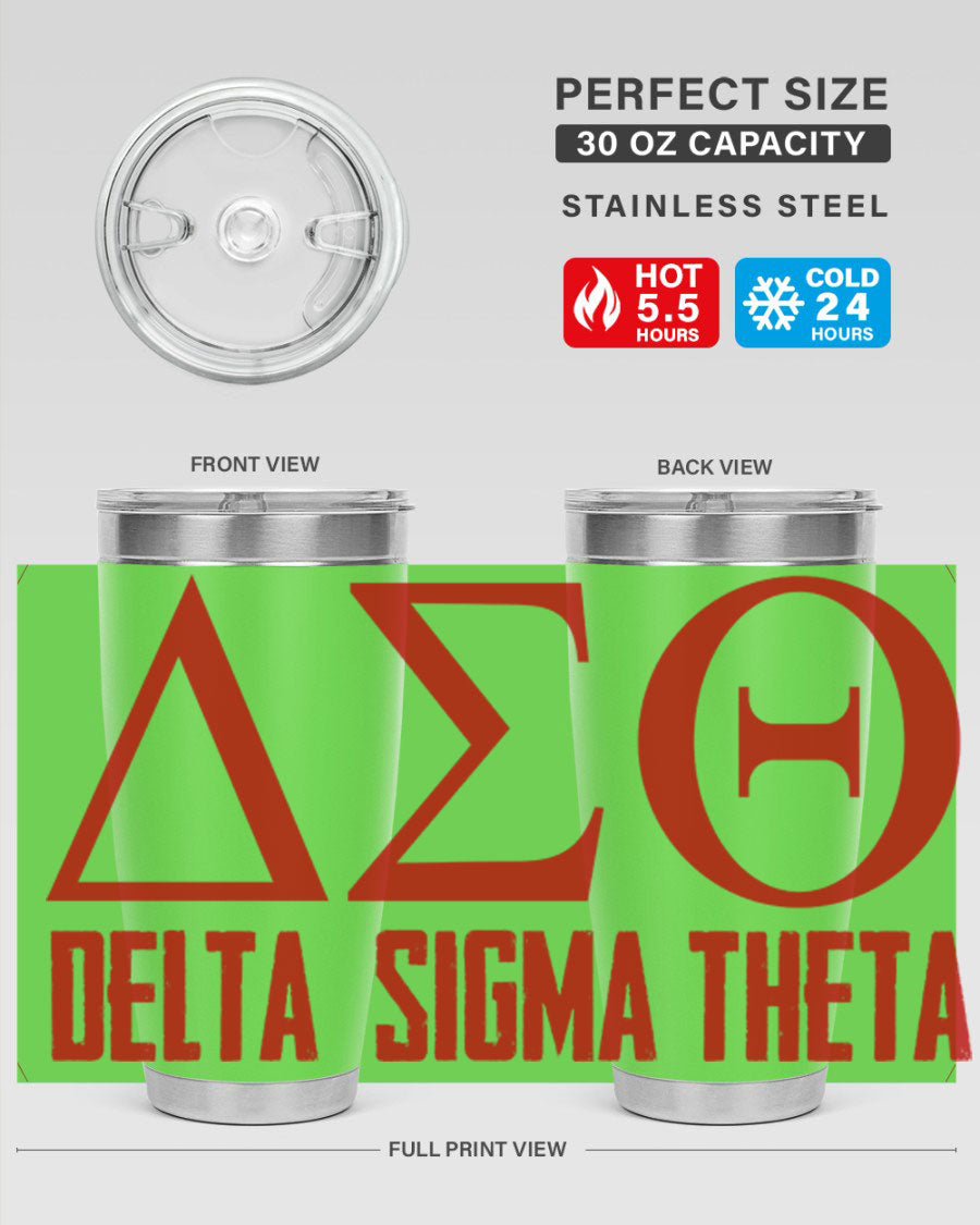 Delta Sigma Theta Cotton Tank featuring bold black phrases, perfect for showcasing sorority pride.