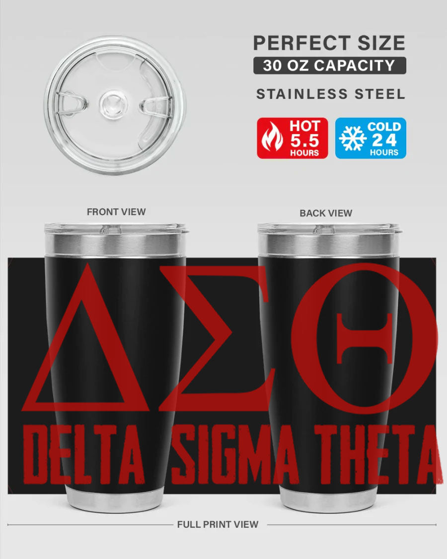 Delta Sigma Theta Cotton Tank featuring bold black phrases, perfect for showcasing sorority pride.