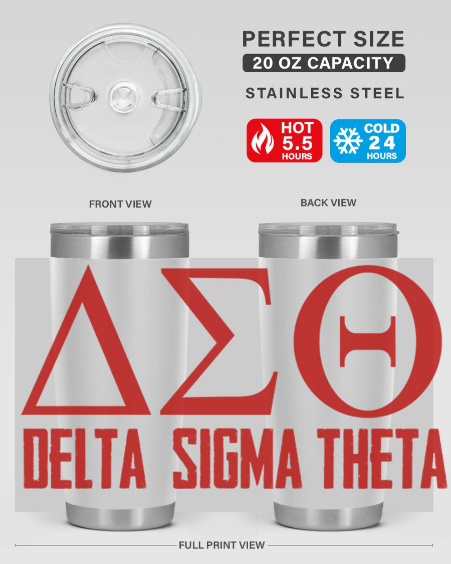 Delta Sigma Theta Cotton Tank featuring bold black phrases, perfect for showcasing sorority pride.