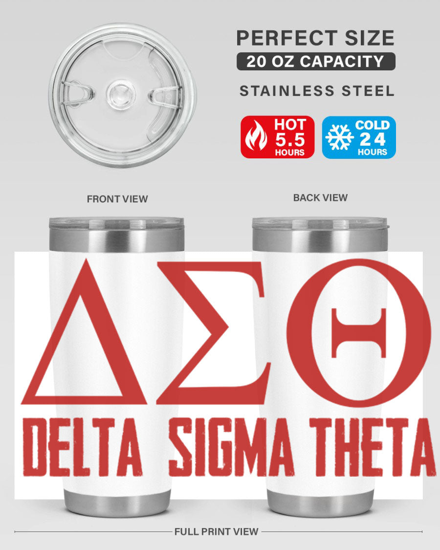 Delta Sigma Theta Cotton Tank featuring bold black phrases, perfect for showcasing sorority pride.