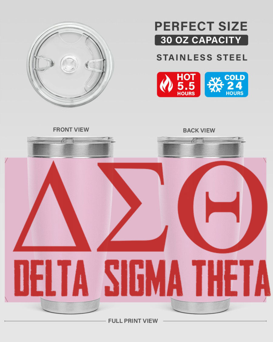 Delta Sigma Theta Cotton Tank featuring bold black phrases, perfect for showcasing sorority pride.