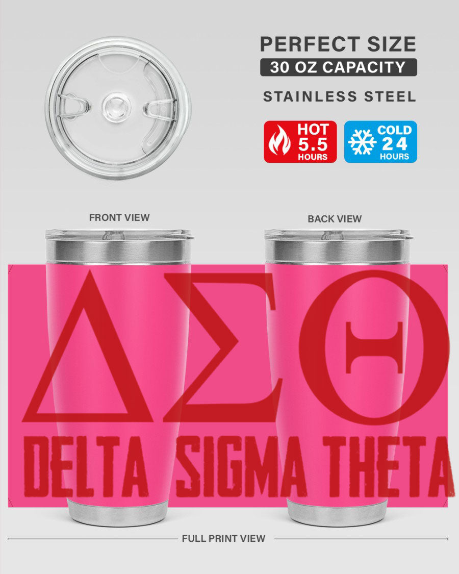 Delta Sigma Theta Cotton Tank featuring bold black phrases, perfect for showcasing sorority pride.