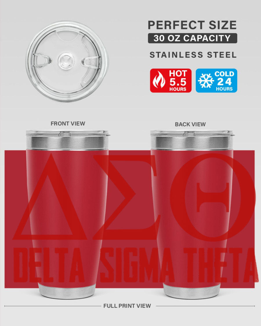 Delta Sigma Theta Cotton Tank featuring bold black phrases, perfect for showcasing sorority pride.