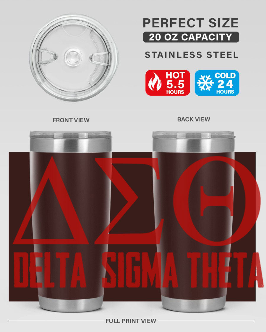 Delta Sigma Theta Cotton Tank featuring bold black phrases, perfect for showcasing sorority pride.