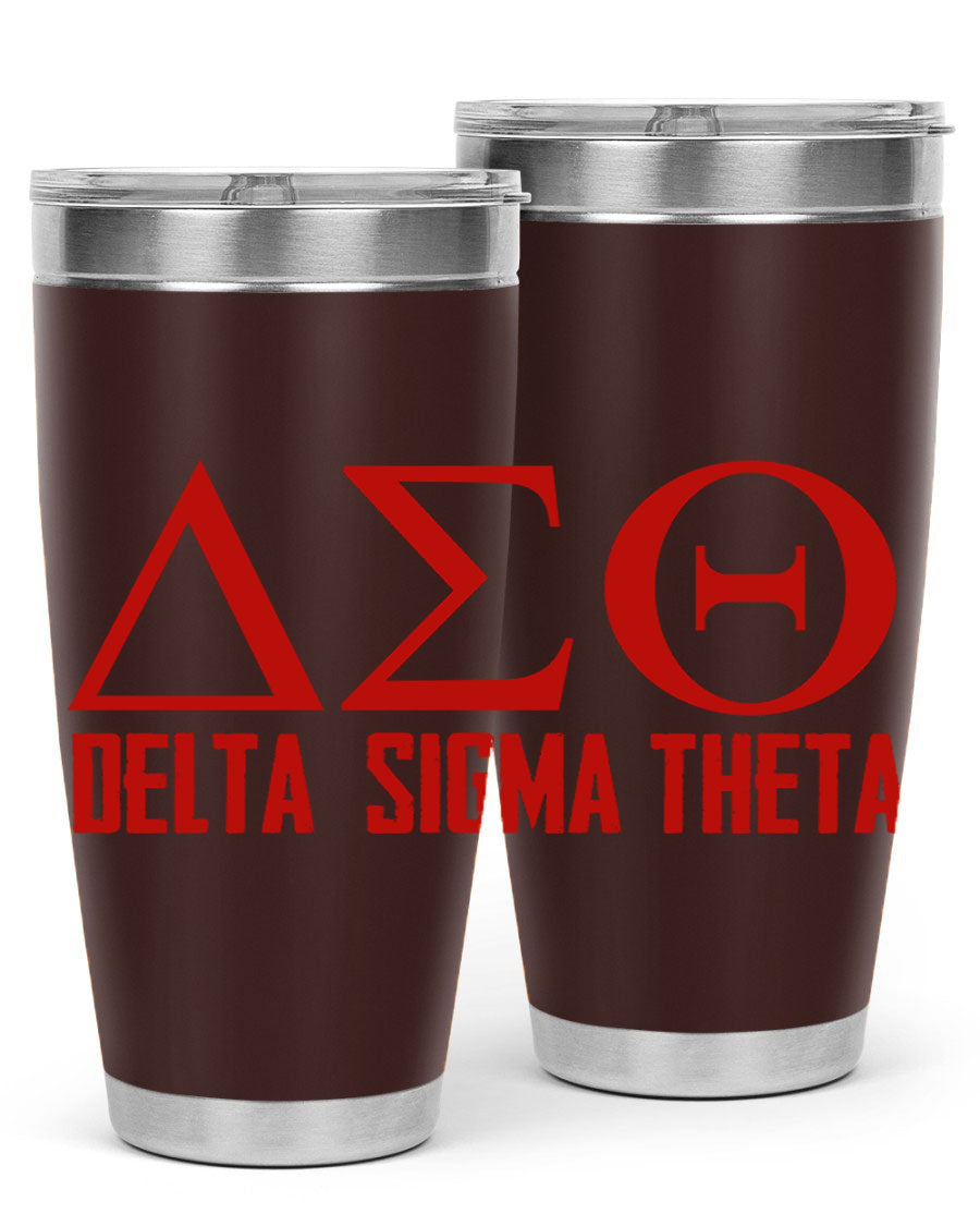 Delta Sigma Theta Cotton Tank featuring bold black phrases, perfect for showcasing sorority pride.