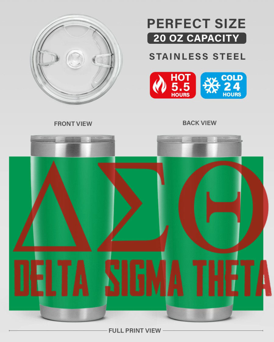 Delta Sigma Theta Cotton Tank featuring bold black phrases, perfect for showcasing sorority pride.