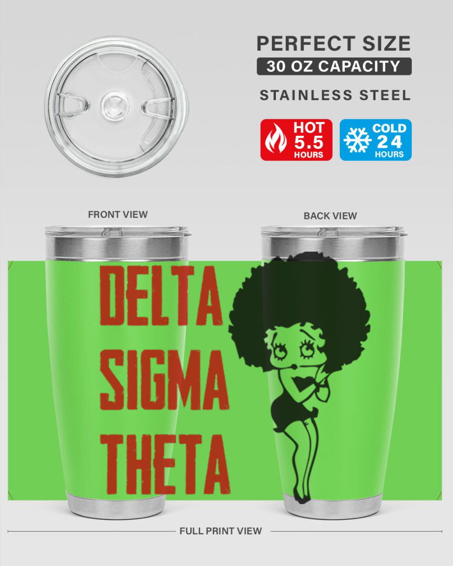 Delta Sigma Theta Cotton Tank featuring bold black phrases, perfect for showcasing sorority pride.