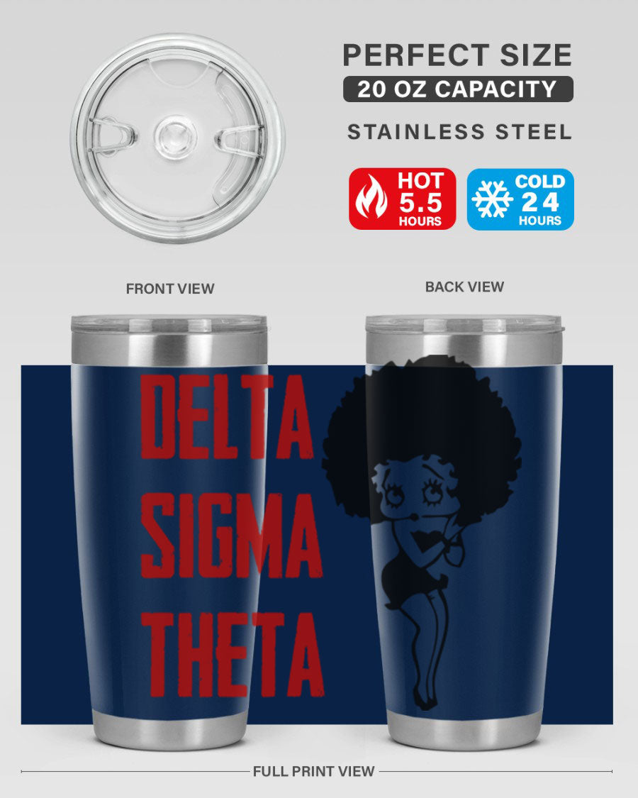 Delta Sigma Theta Cotton Tank featuring bold black phrases, perfect for showcasing sorority pride.