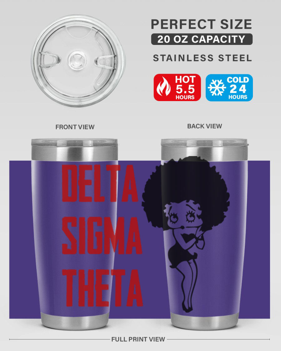 Delta Sigma Theta Cotton Tank featuring bold black phrases, perfect for showcasing sorority pride.